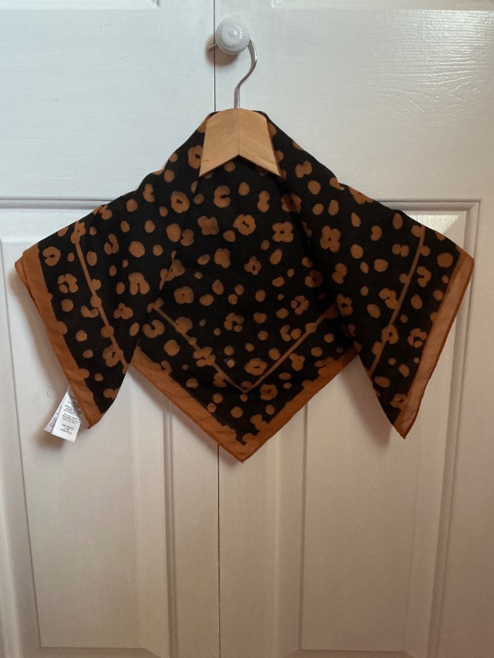 Madewell | Organic Cotton Bandana Scarf Black with Graphic Brown Floral